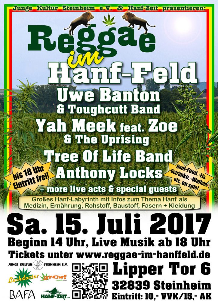 Reggae Im Hanf-Feld 2017 Flyer Web